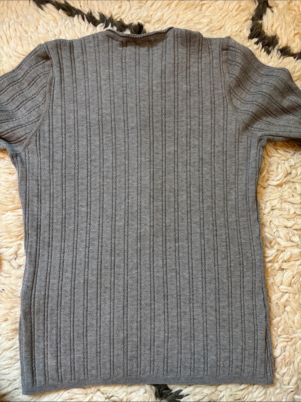 Doen Light Gray Ribbed Button-Front Top - Picture 12 of 17